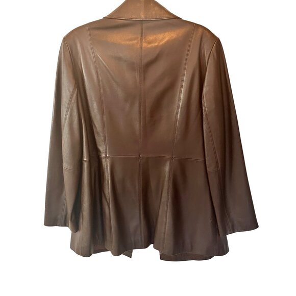 Valerie Stevens Large Vintage Geniune Lamb Leather Brown Womens Jacket - Picture 3 of 14